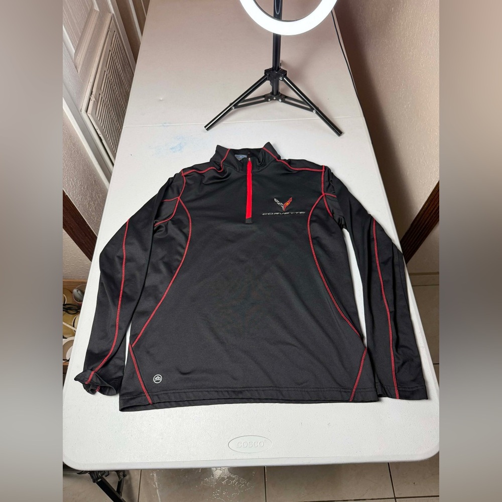 MEN'S C8 CORVETTE STRETCH HALF ZIP PULLOVER Sz M